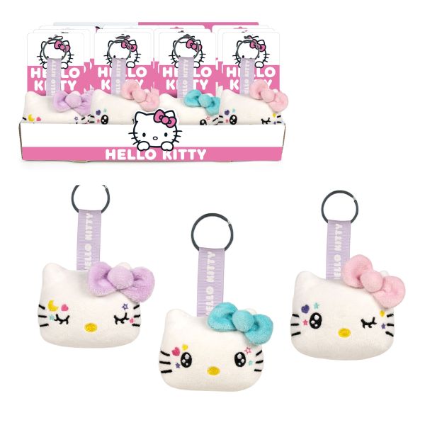(Mis 0) HELLO KITTY Peluche Portachiavi 12cm  In espo da 12pz  – 3ass…x24